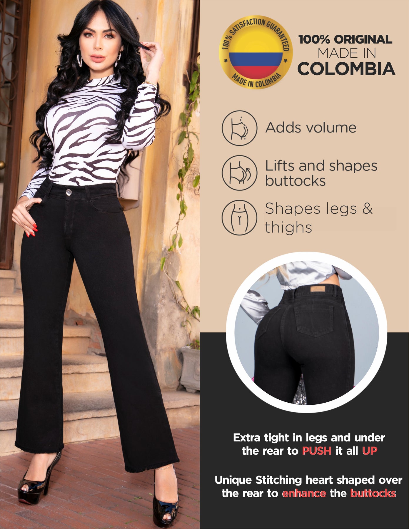 Colombian Pants UP Jeans Butt Lifting Pantalones Colombianos Levanta C –  Aranza Shapewear
