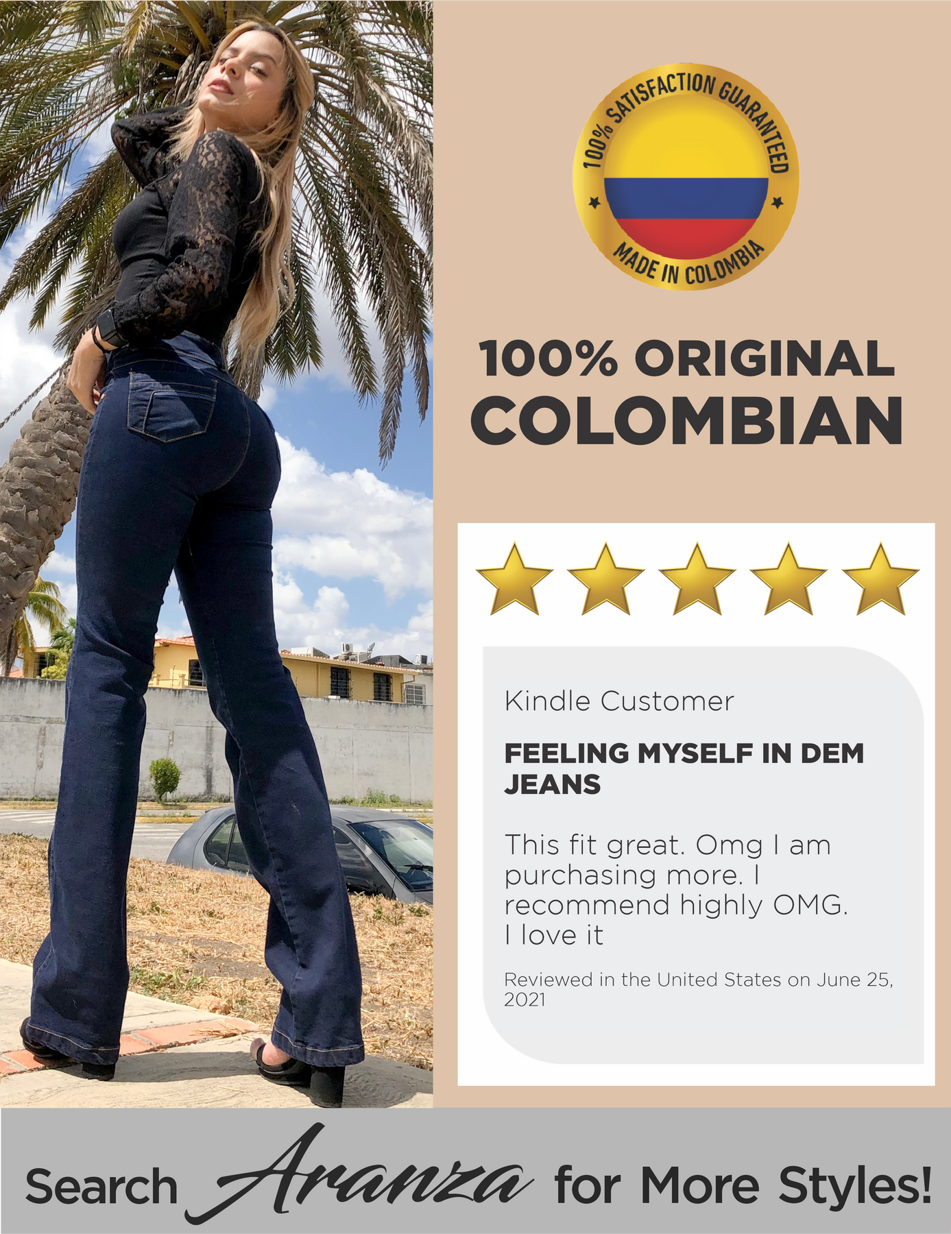 Aranza Pantalones Colombianos Levanta Cola Butt Lifting Colombian