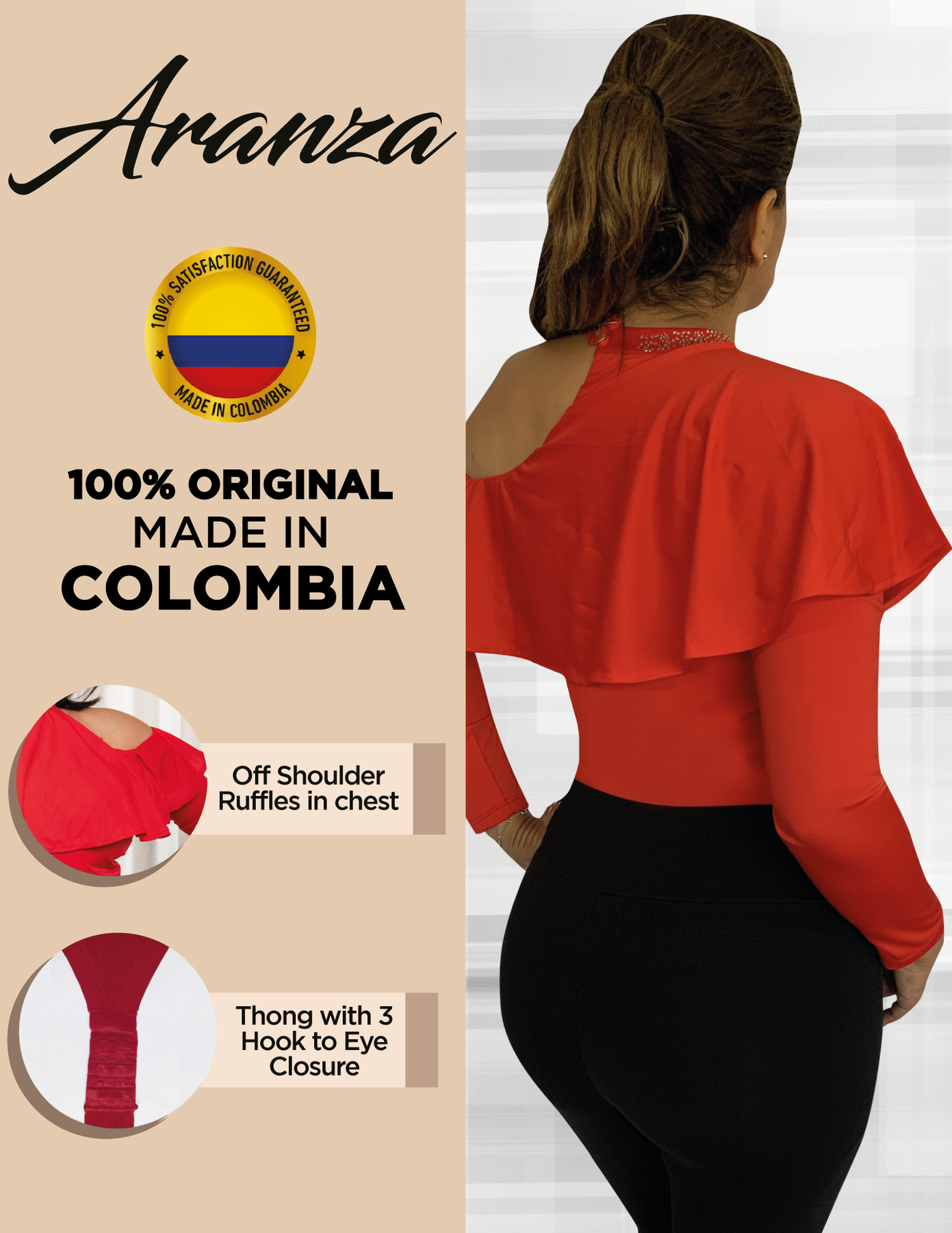 Colombian Sexy Body Shaper Blouse Leotard Abs Control Blusa Faja