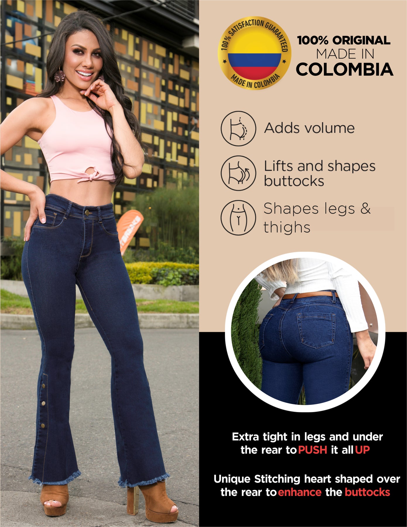 ZOOJINFAR Womens Butt Lifter Skinny Colombian Jeans Colombianos Levanta  Cola para Mujer Denim High Rise Align Leggings at  Women's Jeans store